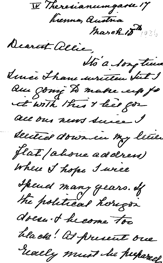 Nellie Davison - letter 13 Mar 1936 Vienna