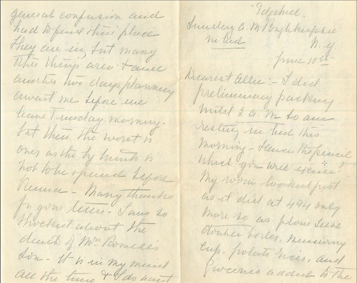 Nellie Davison - letter 10 June (year?)